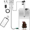 JVR Automatic Chicken Coop Smart Door Compatible with Alexa, Google Assistant, Home Assistant, Tuya - WiFi Electric Opener, Auto Sunrise/Sunset Dusk to Dawn Doors, Chicken Coop Accessories