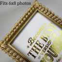 Vintage Picture Frame 6x8 Antique Brass Gold Photo Frames Baroque Art Deco with Glass Front Tabletop Display & Wall Mount (6x8 Antique Gold)