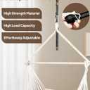 Chihee Hammock Chair Hanging Swing Max 500 Lbs 2 Cushions Included Metal Spreader Bar with Anti-Slip Grooves Portable Hanging Chair Side Pocket Large Macrame Bohemian Chair Indoor Outdoor