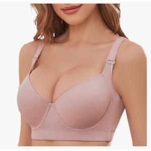 Women Push Up Bra Back Fat Smoothing Bra Comfort Lightly Padded Underwire Support Size 4