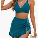 Blooming Jelly Women's High Waisted Bikini Sets Tummy Control Swim Skirt Two Piece Swim Suit 2025 Retro Swimsuit S