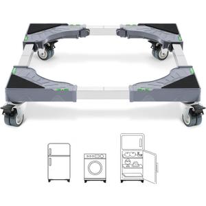 W B D WEIBIDA Appliance Dolly Cart with 4 Locking Twin Wheels Mini Fridge Stand Adjustable Furniture Mover Mobile Roller Base for Washing Machine, Dryer, Refrigerator, Laundry Pedestal (Gray) W B D WEIBIDA Appliance Dolly Cart with 4 Locking Twin Wheels Mini Fridge Stand Adjustable Furniture Mover Mobile Roller Base for Washing Machine, Dryer, Refrigerator, Laundry Pedestal (Gray)