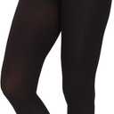 Women Ultra Soft 50 Denier Silky Tights Semi Opaque Solid Color Pantyhose High Waist Footed Stockings (Black)