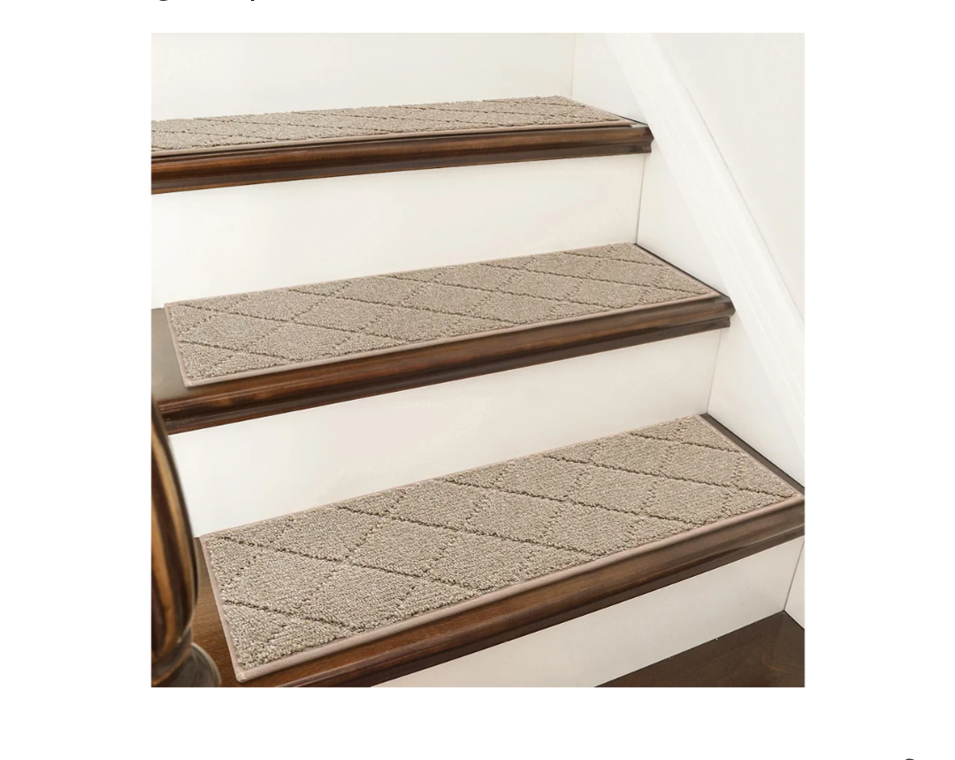 COSY HOMEER Edging Stair Treads Non-Slip Carpet Mat 28inX9in Indoor Stair Runners for Wooden Steps, Edging Stair Rugs for Kids and Dogs, 100% Polyester TPE Backing(4pc, Beige)