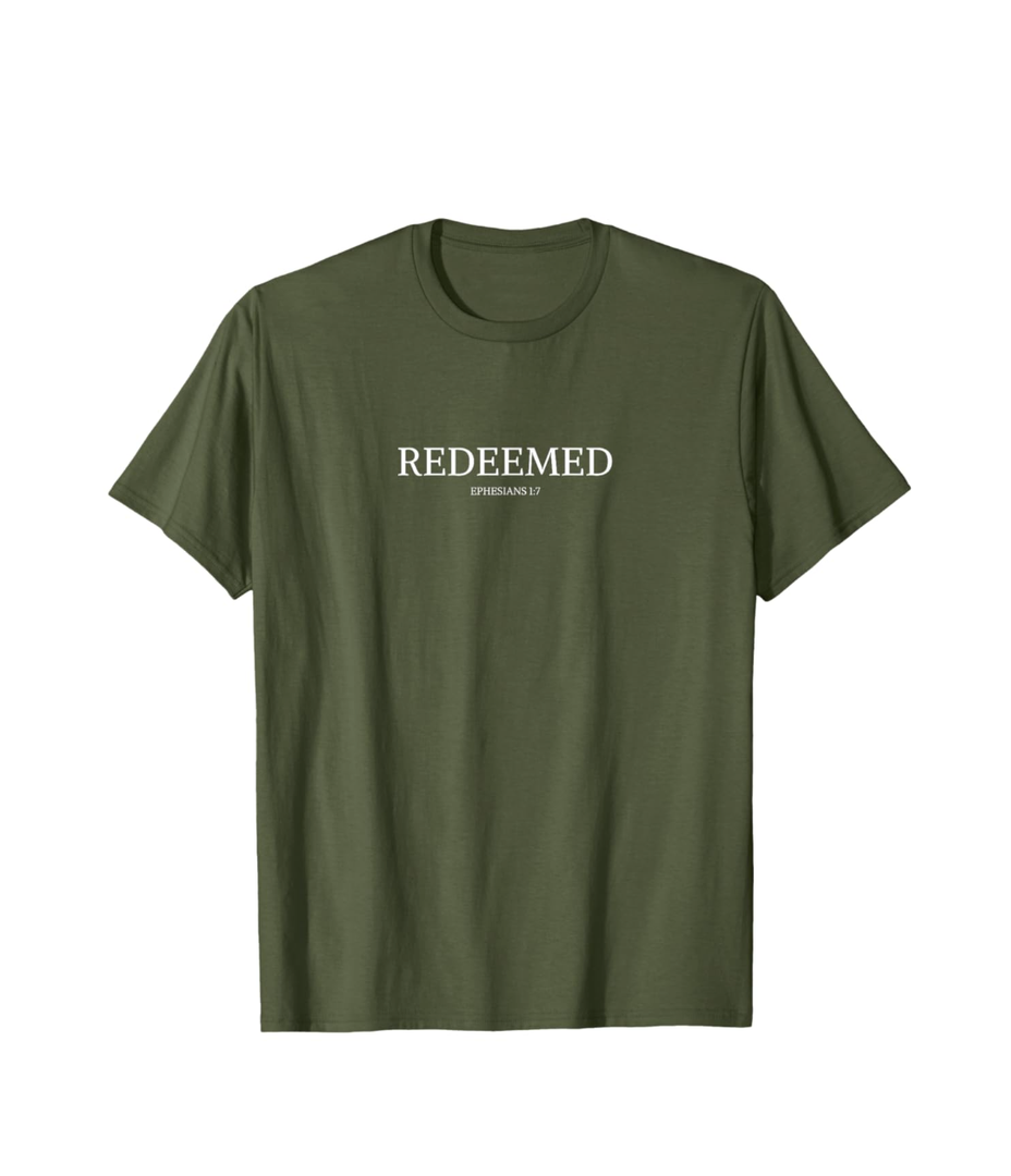Redeemed - Christian Faith - Ephesians Jesus Follower T-Shirt, Size 2XL