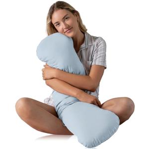 SleepCloud Weighted Body Pillow 6.5lbs - Weighted Pillow for Deeper Sleep (41 x 10) - Cooling Body Pillows for Adults, Side Sleeper Body Pillows with Cover (Arctic Blue)