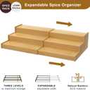 Spice Rack Organizer for Cabinet 2Pack, 3 Tier Expandable Bamboo Spice Storage, Great for Kitchen Cabinet, Cupboard,Pantry and More(Natrual) (Natural1)