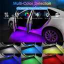 CARFIB Car LED Door Lights Projector 7 Color Wireless Door Warning Lights USB Welcome Doors Sill Courtesy Projection Magnetic Auto Sensing Ambient Lighting Puddle Light 4Pcs