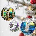 Religious Christmas Ornaments - Jesus Stained Glass Ornament | Christmas Tree Ornament | Christian Home Decor - Religious Gifts, Lord Jesus Gifts for Easter, Gift Ideas & Holiday Present