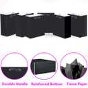 qiqee 24PCS Black Mini Gift Bags with Tissue Paper Handles 6.3"x4.7"x2.4" Small Size Present Party Favor 24pcs Bags, Tissue Paper