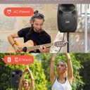 Moukey MPA80 PA System, 8 Inch Active & Passive Powered Rechargeable PA Speakers, 600W Peak Power, with 2 Tripod Stands, Wired Microphone, Remote Control, Support BT/USB/TF/FM/AUX