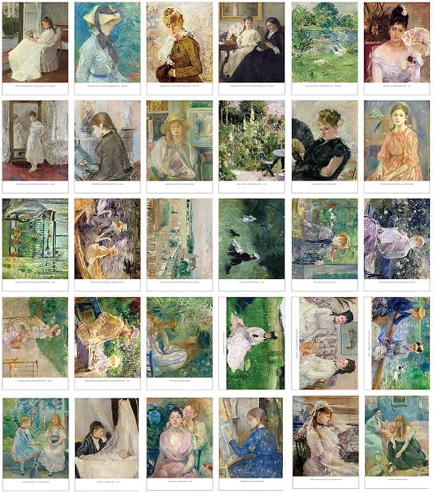 Beautiful Art Postcards set of 30 Berthe Morisot Post card variety pack Famous Painting Scenery,4 x 6 Inches