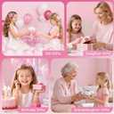 Gifts for Girls, Personalized Initial Makeup Bag Birthday Gift for 4 5 6 7 8 9 10 11 12 13 Years Old Girl Kids Pink Initial Cosmetic Travel Toiletry Bag for Girls Sister Daughter Pink L