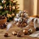 Valery Madelyn 60ct Christmas Tree Decorations Ball Ornament Set, Bronze Copper Brown Gold Shatterproof Hanging Ornaments Bulk for Fall Thanksgiving Autumn Harvest Xmas Holiday Party Decor