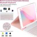 Keyboard Case for iPad 9/8/7th Gen, 10.2 inch, Detachable Bluetooth Keyboard, Pink