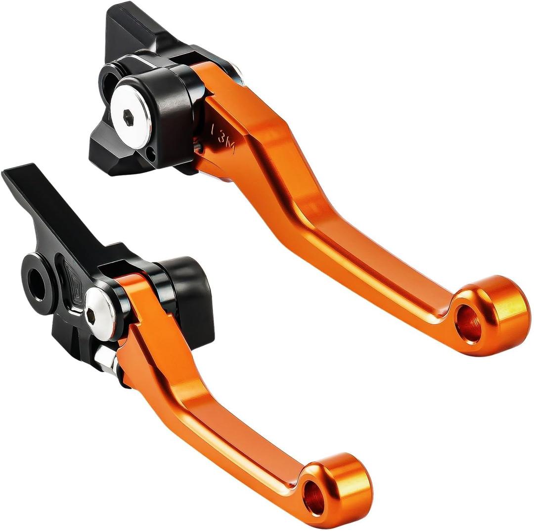 KAX Short Brake and Clutch Levers 2pcs Fit for TE250 TE300 2014-2016 FE250-501 2014-2016 FC250-450 2014-2015 TC TE250-511 2013 Motorcycle Levers (Orange)