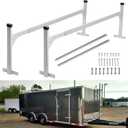 Aluminum Trailer Ladder Rack, 6FT to 9FT Adjustable Trailer Roof Ladder Rack for Universal Enclosed and Open Trailers, 400 lbs Capacity, Silver
