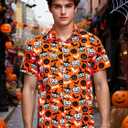 Hawaiian Shirt for Men Short Sleeve Button Down Shirt Men Casual Summer Tropical Beach Aloha Shirts Hawaii Party (XL)