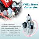 FVRITO Performance VM22 26mm Carburetor Carb for Predator 212cc 196cc Coleman CT200U BT200X Mini Bike KT196 Go Kart GX160 GX200 6.5hp Clone Engine with 38mm Air Filter Intake Manifold Stage 1 Kit Red