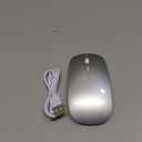 Bluetooth Wireless Mouse for MacBook Air Mac Pro iPad Laptop Computer Pad Optical Rechargeable Slim Silent Dual Mode (2.4G USB-C/USB-A&Bluetooth 5.2/3.0) Mouse Jiggler for Computer Awakening - Silver