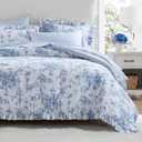 Madison Park Essentials Blue Floral Comforter Set with Sheets Cal King,7pc, California King