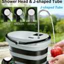 Portable Shower with 20L Foldable Bucket: Integrated Bucket + Shower Head,13000mAh Rechargeable Camping Shower with LED Display, Fruit Wash Mode, IPX8 Waterproof & 5-Speed,Portable for Travel,Pet Bath, Small