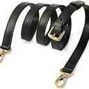 GOXTECH GOXTECHGenuine Leather Purse Strap Replacement Crossbody Handbag Long Adjustable (Black-shoulder strap)