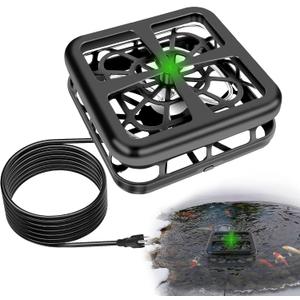 1000W Pond Heater, Floating & Submersible Pond De-Icer for Outdoor Ponds Fish, Thermostat Control Pond Deicer with Indicator Lights, Koi Pond Stock Tank Water Trough Heater for Winter