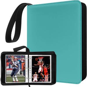 Mini Card Binder, 1-Pocket Super Lightweight Zipper Binder Holds 80+ Trading Cards, Small Cards Binder for TCG, MTG, Sports & Game Cards, Portable Gift for Girls & Collectors (Sky blue)