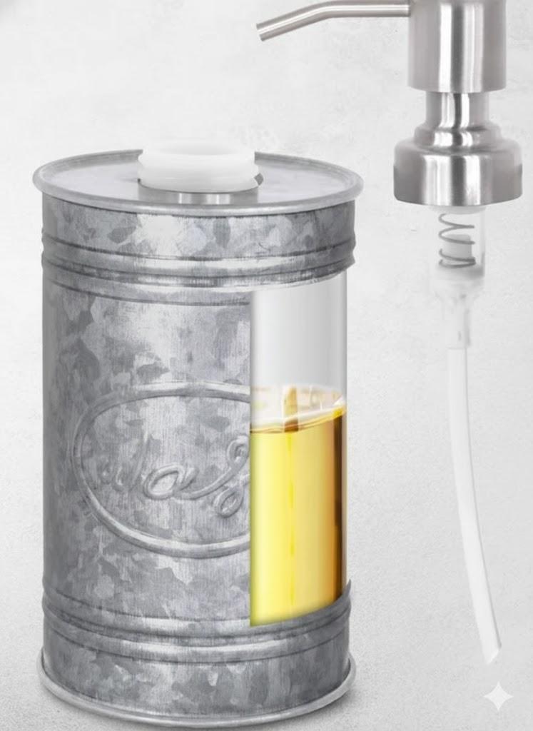 Autumn Alley Adorable Modern Farmhouse Bathroom Accessory for Sink/Vanity - Galvanized Soap Dispenser, Rustic Farmhouse Bathroom Decor