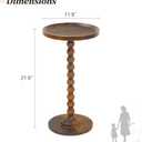 AWASEN Small Side Table, Round End Table for Small Spaces, Round Drink Accent Table Nightstand for Bedroom, Living Room, Corners, Office, Rustic Brown, 11.8 inches x 11.8 inches x 21.6 inches