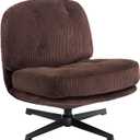 HollyHOME Modern 360Swivel Accent Chair, Upholstered Comfy Reading Chair, Fabric Lazy Chair with Soft Cushion, Metal Frame Lounge Sofa Chair for Living Room, Bedroom, Balcony, Coffee