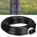 50 Feet Electric Fence Insulator Tubing Accommodates Up to 12-1/2 Gauge Fence Wire, Insulated Tube for Corner Post and End of Fence, PE High Tension Wire Insulator, Black