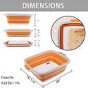 Tiawudi Large Collapsible BBQ Prep Tub with Lid(4.22 Gal/16L), Foldable Camping Sink with Colander, Cutting Board, Dish Basin for Kitchen, Bowl, Vegetable and Fruit, Storage Basket for Picnic, 20"L x 16.3"W