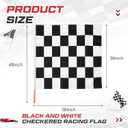 SmoothNovelty 36x36 Inch Checkered Racing Flag with 48" Pole - Auto Racing Sports Flags for Track Events, Athletic Competitions, Outdoor Sports, Polyester with Reinforced Edges(Classic)
