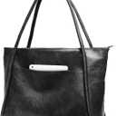 Large Tote Bag for Women Work with Zipper 16L Vegan Leather Ladies Travel Purses and Handbags
