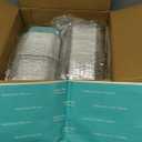 Ruckae 10oz 100 Pcs Square Mini Loaf Pans with Lids-Disposable Foil Dessert Containers,Mini Cake Pans with Lids,Aluminum Dessert Cups for Parties and Weddings (Light Blue, 10oz)