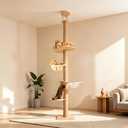 4-Level Floor-to-Ceiling Cat Tree Height Adjustable 55-115in