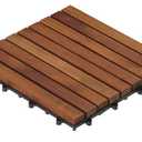 Bare Decor EZ-Floor in Solid Teak Wood, 1 Tile ONLY, Long Slat