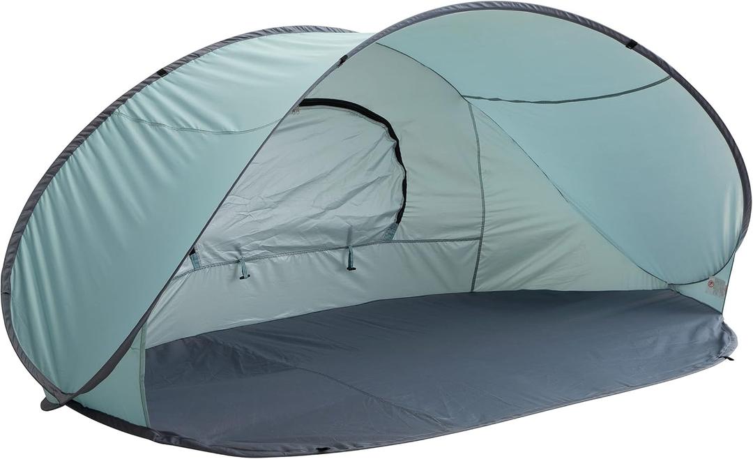 Pop Up Beach Tent - Fits 2-3 People - Sun Shelter with UV Protection and Ventilation - Water and Wind Resistant Camping Canopy by Wakeman (Blue), 88 X 46
