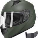 GLX GX11 Compact Motorcycle Helmet - Camo, Large - Full Face w/ Tinted Visor, DOT Approved