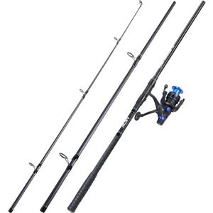 Sougayilang Surf Fishing Rod Combo Medium/Heavy 3 Piece Baitfeeder Spinning Combo with 4000 Size Reel for Travel