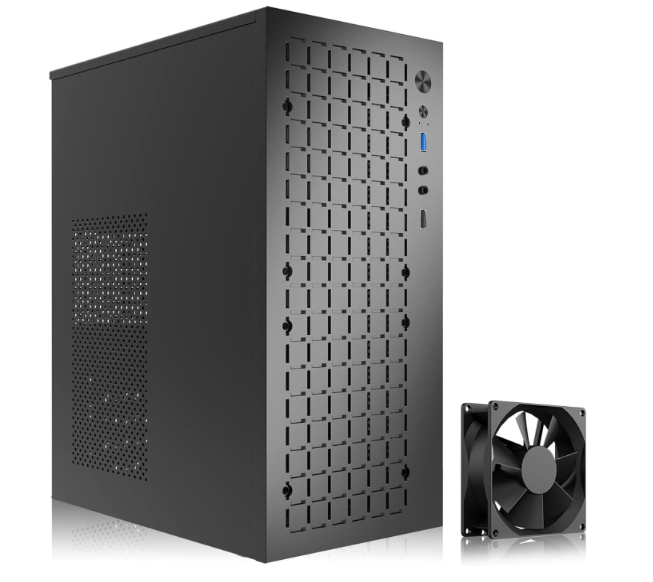 TGDGAMER Matx Case:High Airflow Micro ATX Case, Support MATX, MiniITX, Micro ATX Case Slim with USB3.0x1 I/O Port, Black with 80MM Fans