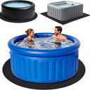 Grefinity 80" Dia Round Hot Tub Mat, Outdoor Indoor Inflatable Hot Tub Pad - Extra Large Flooring Protector Mat, Waterproof & Leakproof & Washable Spa Pool Mat for Above Ground Pools