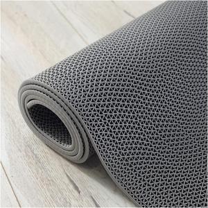 3'x16'5'' Drainage Floor Mat Non Slip Commercial Kitchen Mats Pool Mat Bathroom Floor Mat 1/5'' Thick PVC Mesh Hollow Mat for Wet Area Swimming Pool Bathroom Washroom (Grey, 3'x16'5'')