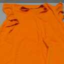 Zenlonr Womens Summer Tops 2025 Casual V Neck Ruffle Cap Sleeve Blouse Shirts Basic Tunic Tops Spring Outfits (Medium, Orange)