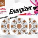 Energizer Size 312 Hearing Aid Batteries, EZ Turn & Lock Hearing Aid Batteries Size 312, 24 Count (Brown Tab)