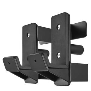 J Hooks for 2" x 2" Power Rack, Rubber Pad J-Hook for Power Cage, Bottom Reinforced Steel J Cups for Squat Rack, Heavy Duty Barbell Holder, Black