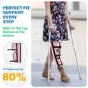 Full Leg Brace with 6 Hook-and-Loop Support Straps, 23" Knee Immobilizer with 4 Removable Bendable Aluminum Stays, Breathable & Soft for Recovery Support, Men & Women (Pink)