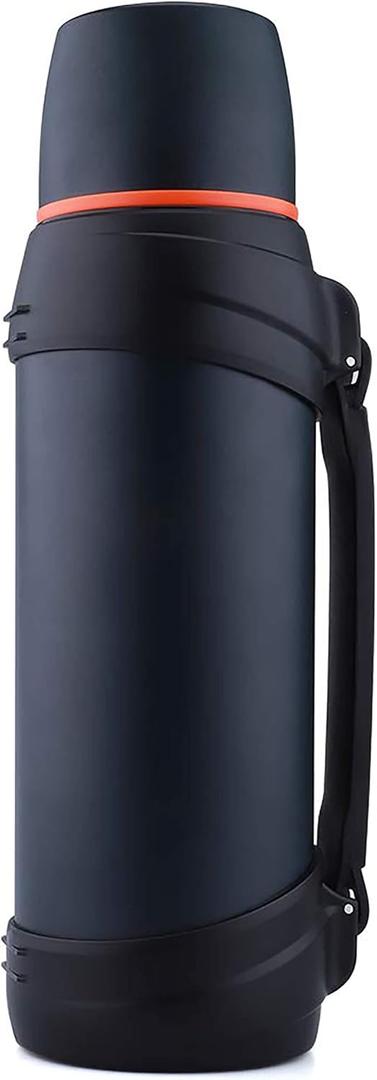 Large Thermosflask- 85oz Stainless Steel Insulated Bottle for Travel with BPA Free Cup - 2.5L Oversized Vacuum Insulated Thermoses with Handle and Strap for Hot & Cold Drinks(Blue) (84.5 Ounces)